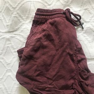 Dark red shorts